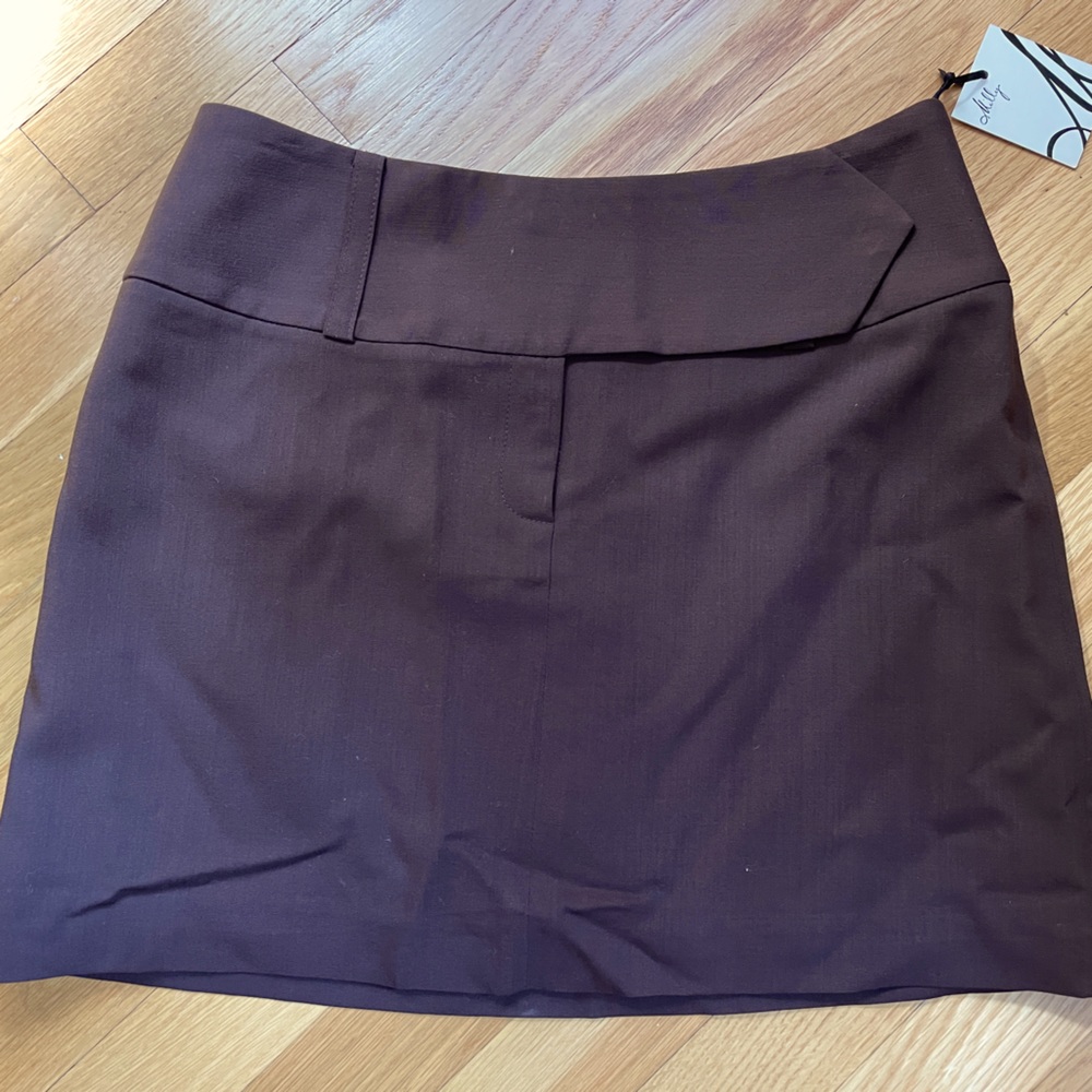 Milly Virgin Wool Chocolate Brown Mini Skirt *NEW*